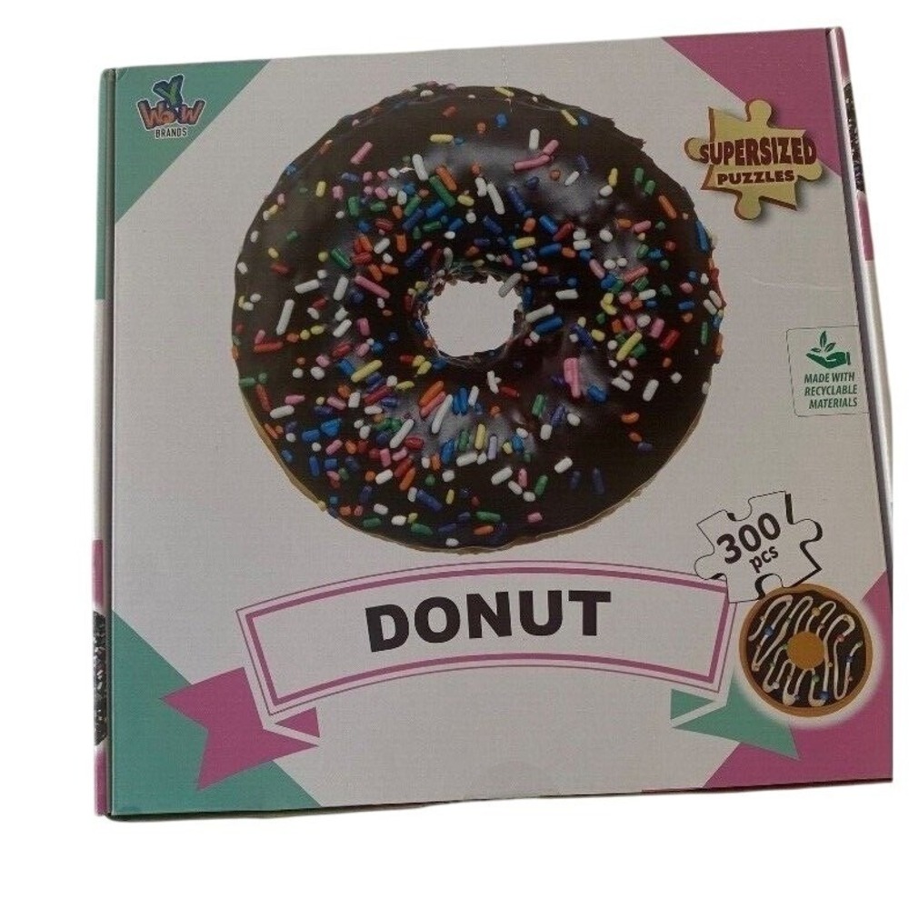 Donut Puzzle 300 Pieces Supersized‎ Unique Shape Challenge New!